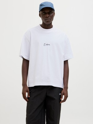 Jack & Jones Jcodynamıc Scrıpt Tee Ss Crew Neck Erkek Beyaz Tshirt 12273310-01