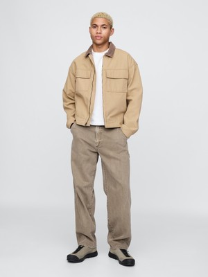 Gap Erkek Bej UltraSoft Baggy Carpenter Jean Pantolon