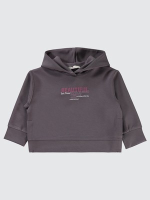 Civil Girls Kız Çocuk Kapüşonlu Sweatshirt 2-5 Yaş Açık Füme