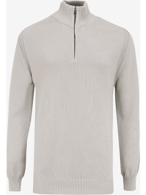 Gmg Fırenze Dik Yaka Regular Fit Gri Erkek Kazak GU24MFW04019