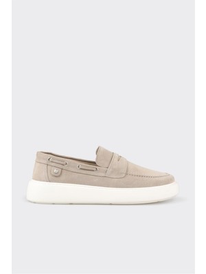 Elle Bej Deri Erkek Günlük Loafer