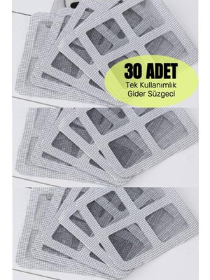 30'lu Lavabo Süzgeci Banyo Balkon Vb. Gider Süzgeci Sineklik Tül Perde Tamir Kiti (10X10 Cm)