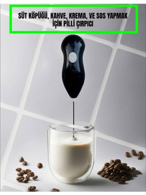 Süt, Kahve, Yumurta, Sos, Krema Köpürtücü. Kablosuz, Pilli. Barista Köpüğü-Siyah
