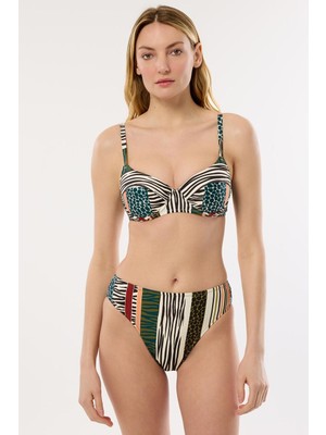 Ayyıldız 40218 Yeşil Kahve Toparlayıcı Bikini Takımı