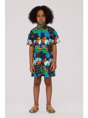 Nebbati Bg Store Erkek Çocuk Desenli Şort Normal Kalıp Cep Detaylı Rahat Kullanım İçin