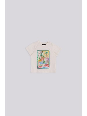 GB Baby Bg Store Erkek Bebek Ekru Tshirt Kısa Kol Pamuklu Regular Kesim Tarzında