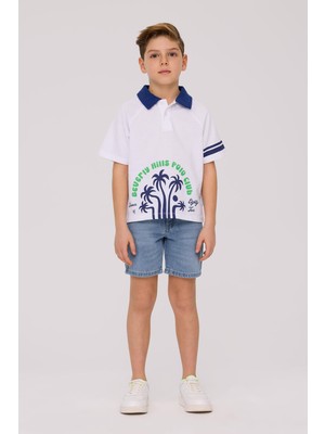 Beverly Hills Polo Club  Erkek Çocuk Beyaz Tshirt