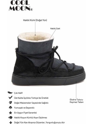 Cool Moon Hakiki Kürklü Kadın Sneaker 355076