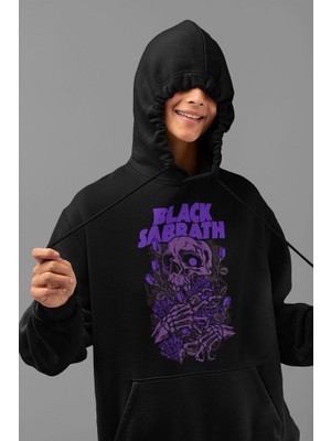 Sevbano Black Sabbath Müzik Grubu Baskılı Unisex Oversize Rock Metal Hoodie