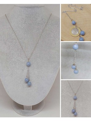 Yaşam Tohumu Angelit Taşı Zincirli Kolye (36020)