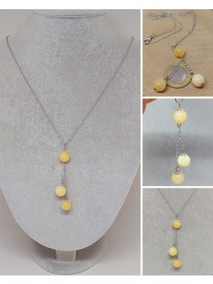 Yaşam Tohumu Kalsit Taşı Zincirli Kolye (11548)