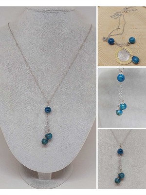 Yaşam Tohumu Apatit Taşı Zincirli Kolye (9342)