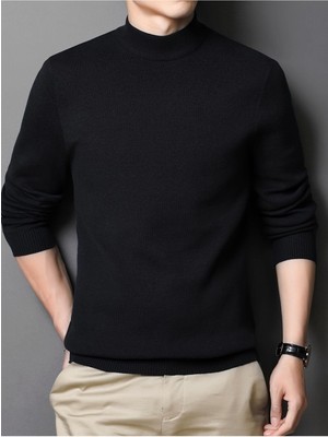 ribana Slim Fit Yarım Balıkçı Yaka Triko Kazak