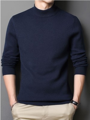 ribana Slim Fit Yarım Balıkçı Yaka Triko Kazak