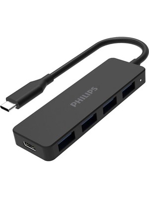 Philips SWR1603G/93 Siyah 20 cm Kablolu Type-C To 4xusb 3.0 Çoklayıcı Çevirici Dönüştürücü