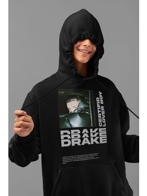 Sevbano Drake Lover Boy Baskılı Unisex Oversize Rapper Hoodie