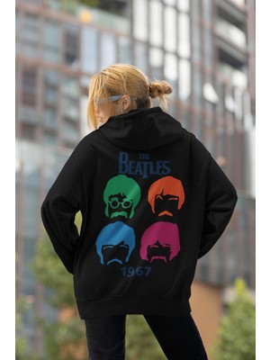 Sevbano The Beatles 1967 Baskılı Unisex Oversize Müzik Grubu Hoodie