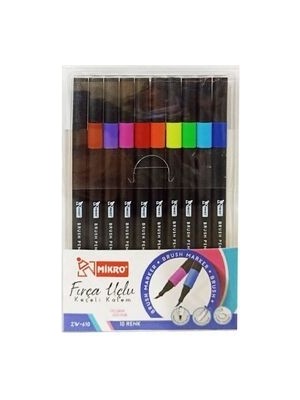 Mikro ZW-610 Fırça Uçlu Keçeli Kalem Çok Renkli 12 Parça ile Sanatınızı Geliştirin