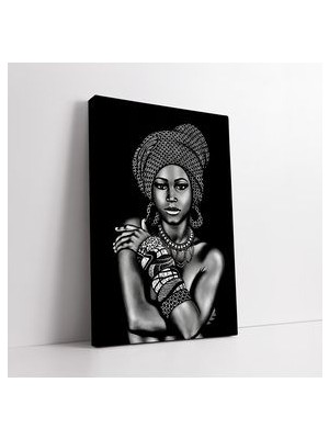 Afrikalı Kadın Portre Kanvas Tablo
