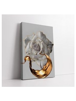 Soyut Beyaz Gül Kanvas Tablo