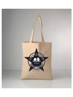 Amsterdam Baskılı Ham Bez Çanta 35X40 cm