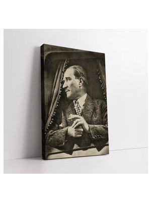 Eskitme Atatürk Portresi Kanvas Tablo