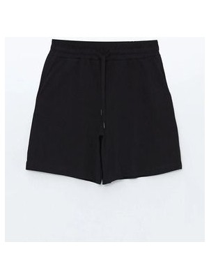 Lcw Vision yeni Siyah Kadın Beli Lastikli Düz Şort