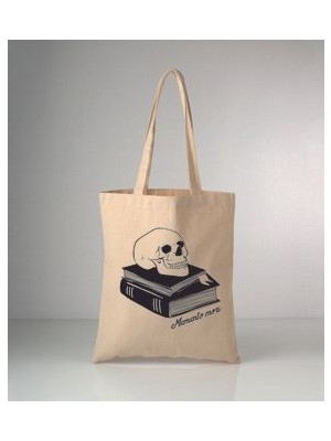 Ölümde Var Baskılı Ham Bez Omuz Çantası 35X40 cm