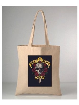 Efsaneler Serisi Rock Müzik-3 Baskılı 35X40 cm Ham Bez Omuz Çantası