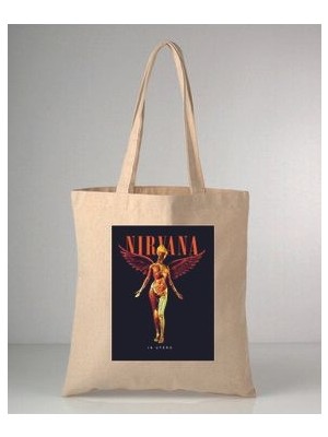 Efsaneler Serisi Rock Müzik-6 Baskılı 35X40 cm Ham Bez Omuz Çantası