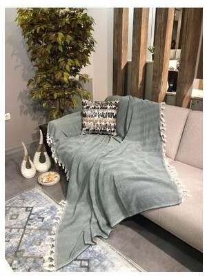 Luwino Home Koltuk Örtüsü , Tv Şalı , Throw ,Yatak Örtüsü , Çok Amaçlı Örtü , Yeşil Renk 180x200 cm