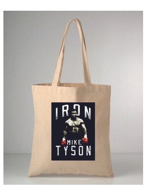 Efsaneler Serisi Boks Baskılı 35X40 cm Ham Bez Omuz Çantası