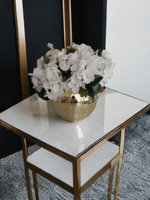 Işıltı Home Desıgn Aynalı Cam Vazo Roz Gold