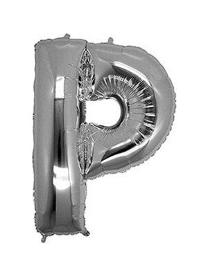 P Harf Silver Folyo Balon Harfli Helyum Balon 100 cm Dev Boy