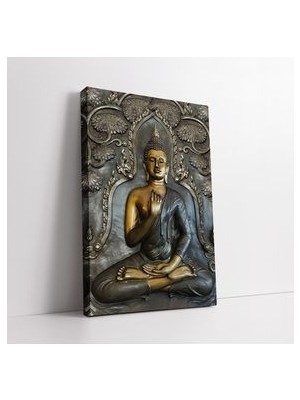 Buda Meditasyon Yoga Huzur Motivasyon Dekoratif Kanvas Tablo, Budizm Buda Heykeli Duvar Dekoru