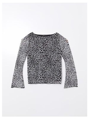 Lcwaıkıkı Classic Kayık Yaka Leopar Desenli Kadın Bluz