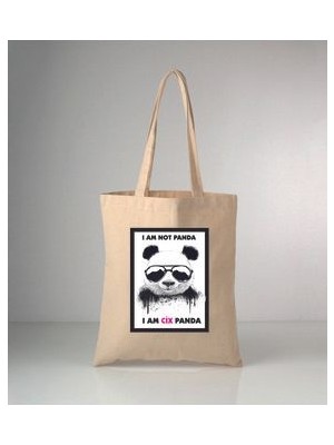 Hayvanlarımız Cix Panda Baskılı Ham Bez Omuz Çantası 35X40 cm