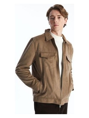 Lcw Vision Slim Fit Gömlek Yaka Süet Erkek Mont