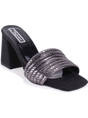 Dagoster DZA07-1284108 Siyah Topuklu Abiye Kadın Terlik