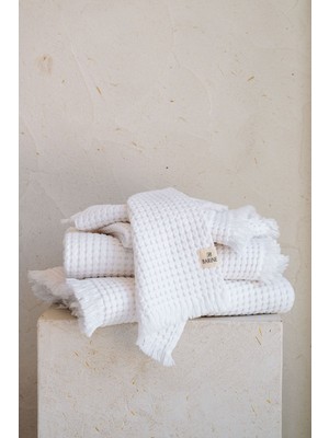 Barine Eye Waffle Yumuşak Pike Havlu Beyaz