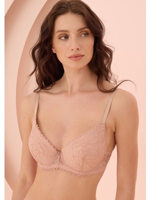 Nbb 30016 Dantelli Destekli Sütyen Vizon