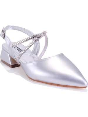 Dagoster DZA07-1143311 Gümüş Klasik Topuklu Kadın Ayakkabı