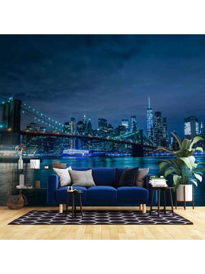 New York Gece Manzaralı Duvar Kağıdı