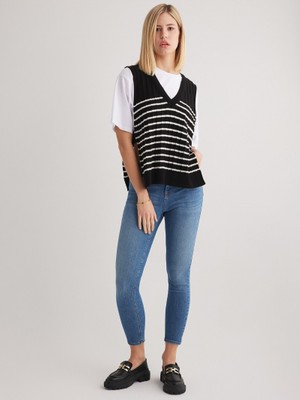 JUST UNIQUE DENIM J.U.D Miranda 156 Normal Bel Mavi Skinny Jeans Kadın