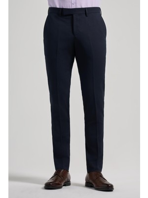 İmza Koyu Lacivert Esnek Yandan Cepli Slim Fit Classic Pantolon 1003250106