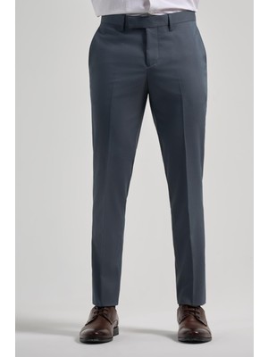İmza Koyu Antrasit Esnek Yandan Cepli Slim Fit Classic Pantolon 1003250106