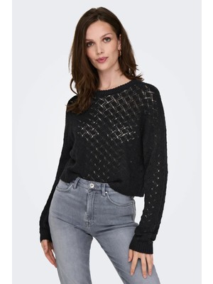 Only Kadın Onlmıamı Bisiklet Yaka Uzun Kollu Örme Kazak 15335109 Siyah