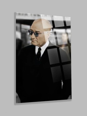 Taulart Ultra Yüksek Çözünürlüklü Havalı Atatürk Tablosu 4mm Kırılmaz Cam Tablo Ev, Salon, Hediyesi