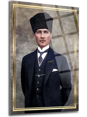 Taulart Atatürk 4mm Kırılmaz Temperli Yüksek Çözünürlüklü Cam Tablo