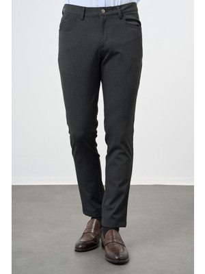 İmza Koyu Antrasit Esnek 5 Cep Casual Slim Fit 5 Cep Pantolon 1003245161